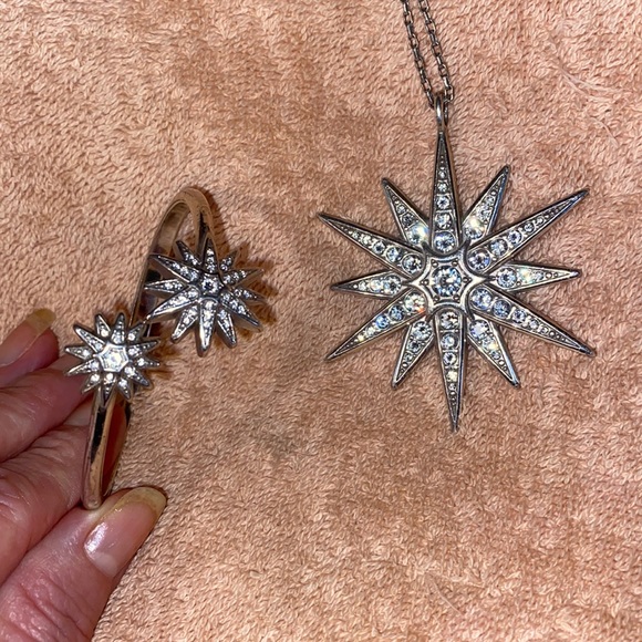 VNTG Brighton Star Necklace & bracelet silver tone long style Retro Classic # A - Picture 10 of 16